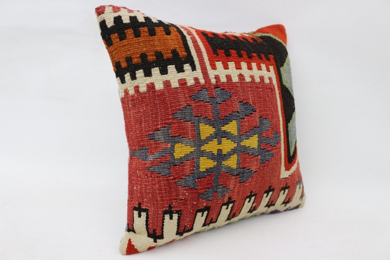 Kilim Pillow,Kilim Pillows,Kilim Pillow Cover,Pillow Covers,Boho Pillow,16x16,Geometric Kilim Pillow SP4040 6037