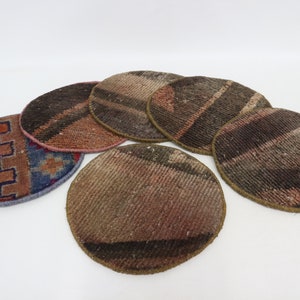 Gift For Her, Set Of Six, Kitchen Decor, Brown Underplate, Rug Pad, 12&quot;x12&quot; Carpet Coaster, Tribal Placemat, Decorative Placemat,