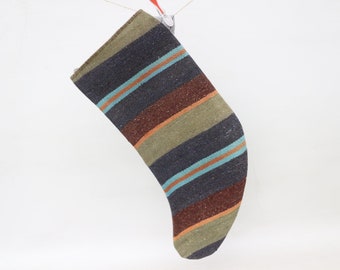 Stocking Family Personalized, Kilim Stocking, Striped Handmade Stocking, Christmas Ethnic Stocking, Gift Stocking,Xmas Stocking SP-1677