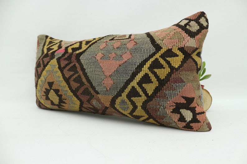 Geometric Pillow,Cushion Cover Pink Pillow,Neck Throw Pillow Designer Pillow SP3060 3904 Turkish Kilim Pillow 12x24 Bohemian Pillow