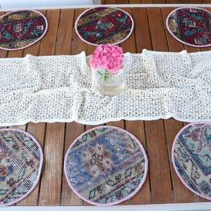 Rug Supla, Dining Accessory, Kitchen Decor, Blue Underplate, Rug Pad, Non Slip Supla, Vintage Supla, Wholesale Pad, Mouse Pad,