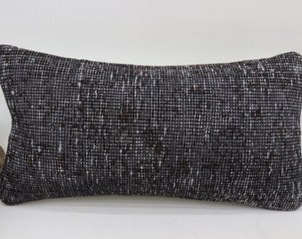 8x16 Bohemian Kilim Pillow,Decorative Pillow,Neck Throw Pillow,Hemp Pillow Pillow Cover,Bedding Pillow,Gray Pillow,Flat Pillow SP2040 1405