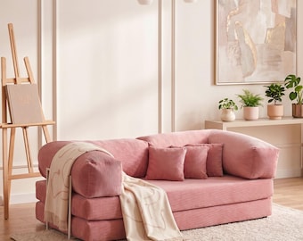 Modern Velvet Modular Couch, Handmade Floor Sofa Seat, Cozy Lounge Couch for Housewarming Decor, Aesthetic Living Sofa,