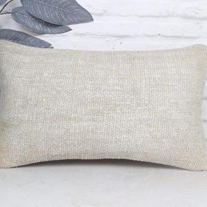 Interior Designer Pillow, Handmade Kilim Cushion, 12x20 Kilim Cushion Sham, Gift Pillow, Beige Pillow Cover, Tribal Lumbar Pillow,