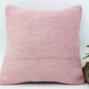 Kilim Pillows, Body Pillow, Kilim Pillow Covers, 14x14 Pink Pillow Covers, Hemp Pillow, Neutral Pillow Cover, Retro Throw Cushion,  2947