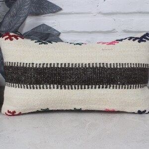 Poszewka na poduszkę kilim, poduszka boho, poduszka vintage kilim 8x16, poduszka dekoracyjna do domu, beżowa poduszka, rustykalna poduszka lędźwiowa, marokańska poduszka kilim