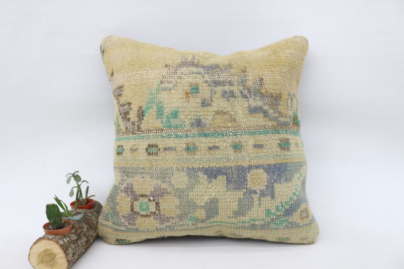 Large Pillow Ottoman Pillow Blue Pillow Pillow Cover 20x20 Kelim Kussen Cushion Cover Rug Pillow SP5050 5885 Faded Pillow,Woven Pillow