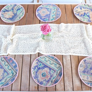 Gift For Her, Rug Supla, Dining Accessory, Blue Placemat, Rug Underplate, Best Pad, Natural Pad, Non Slip Coaster, Gift Coaster,