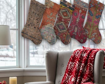 Calza di coppia, decorazione personalizzata, calza rustica, spirito natalizio, calza da parete, calza per le feste, calza festiva, calza di Natale,