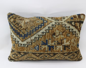 Handmade Cotton Organic Pillow,40x60 cm SP4060 2541 Kilim Pillow Cover 16x24,Outdoor Pillow,Lumbar Pillow,Boho Pillow Lumbar Kilim Pillow