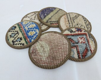 Blauer Untersetzer, Küchendekoration, Blauer Untersetzer, Rustikaler Untersetzer, 6er Set, Handgefertigter Untersetzer,
