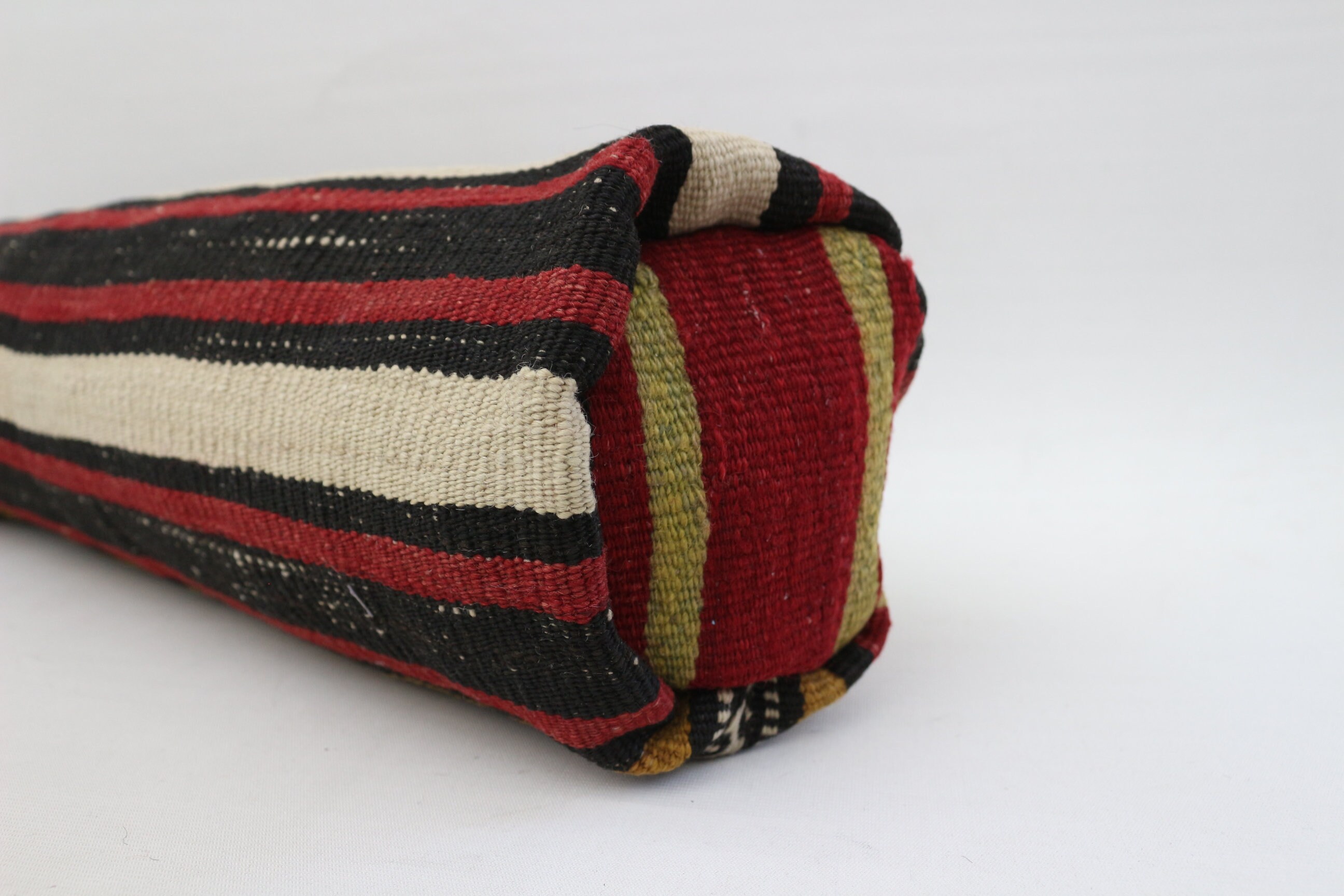 6x20 Cylinder Pillow Brown Pillow Striped Pillow Organic Etsy