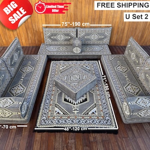 Sofá en forma de U, Asientos de suelo seccionales, Asientos Majlis, Cojines de suelo, Sofá de suelo, Asientos de suelo otomanos, Regalo de inauguración de la casa, Sofá Anatolia