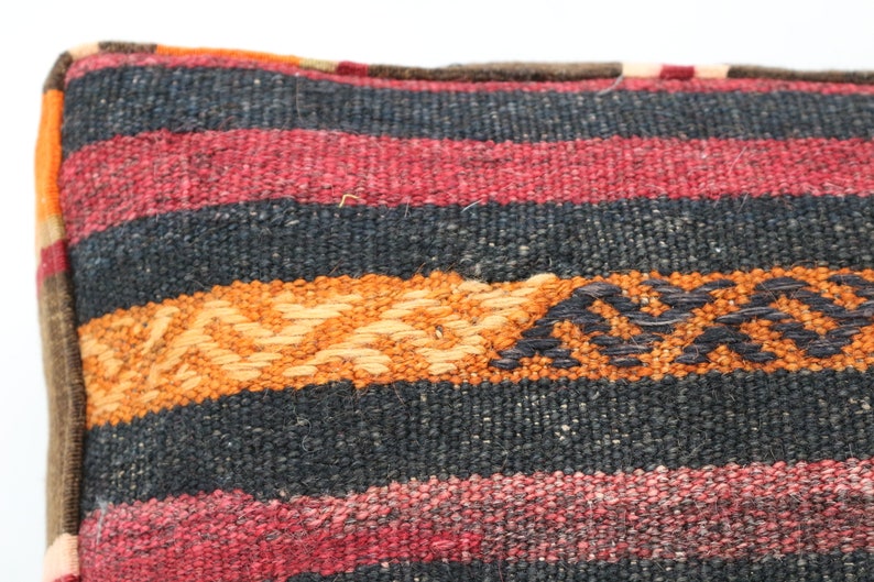 Kilim Pouf,Floor Puff,24x24x6,Floor Pillow Cover,Striped Kilim pouf,Garden Pouf Pillow Cover,Home Decor Puffs SP606015 115