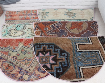 Half Round Doormat, Semicircle Entrance Doormat, Turkish Doormat, 19x24 Housewarming Gift, Kilim Doormat, Kitchen Deccor, Outdoor Mat,