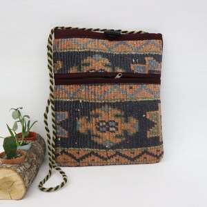 Best Gift For Her, Travel Bag 11x14 Bag, Turkish Bag, Handmade Rug Bag, Rug Bag,Vintage Bag,Handmade Bag, Bags, Chic Bag, Beach Bag SPBag 43
