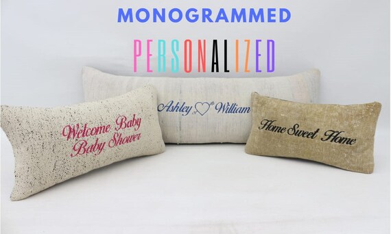 etsy monogram pillow