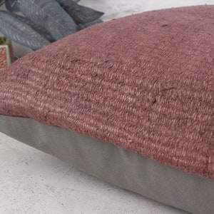 Cojín vintage, cojín bohemio, cojín étnico Kilim de 22x22, cojín de regalo, funda de cojín marrón, cojín de cáñamo, cojín estético, cojín turco de esquina imagen 6