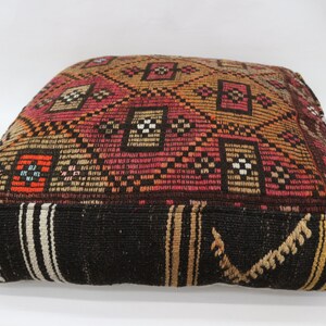 Flat Kilim Pouf,Floor Puff,24x24x6 Pear Seat,Beige Pouf,Pear Pouf,Floor Pillow Cover,Garden Pouf Pillow,Square Puffs SP606015 267