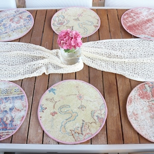 Dining Accessory, Coffee Cup Pad, Rug Supla, Beige Placemat, Rug Coaster, Wholesale Pad, Woven Pad, Stylish Carpet Decor Placemat,