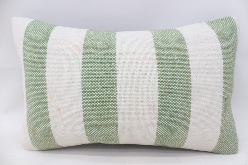 12x20 Kilim Pillow Cushion Cover Striped Pillow SP3050 2957 Lumbar Throw Pillow Antique Pillow Decorative Pillow Green Pillow