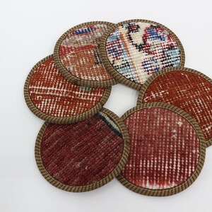 Glass Pad, Drink Coaster, Kilim Coaster, Red Coaster, Rug Coaster, Washable Coaster, Traditional Pad, Natural Rug Pad,