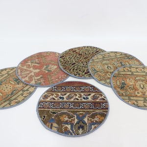Kilim Supla, Gift For Her, Coffee Cup Pad, Red Underplate, 12&quot;x12&quot;  Supla, Hand Crafted Placemat, Tribal Supla, Best Coaster, Ethnic Pad,