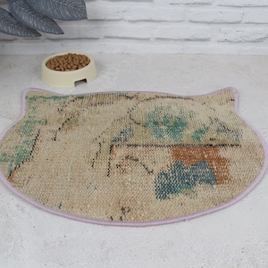 Cat Lover Gift Mat, Water Pad, Cat Food Pad, Beige Mat, Rug Mat, Natural Pad, Water Bowl Pad, Stylish Mat, Wholesale Cat Mat,