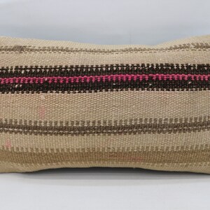 Kilim Pillow, Throw Pillow, Throw Pillow Covers, 12x24 Beige Pillow Covers, Striped Pillow Case, Bolster Pillow Case, Garden Pillow, 2969