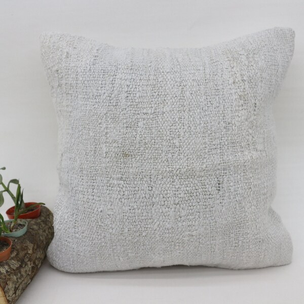 16x16, Handmade Pillow, Gray Pillow, Wholesale Pillow, Hemp Pillow, Anatolian Pillow, Pillow Cover, Kilim Pillow, Throw Pillow SP4040 9803