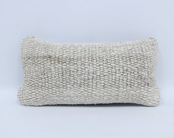 Kilim Pillow, Home Decor Pillow, Turkish Pillow, Throw Pillow, 8x16 White Case, Hemp Pillow, Yoga Case, Couch Case, Designer Pillow,  3038
