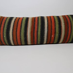 Turkish Pillow, Pillow Covers, Turkish Kilim Pillow, 12x36 Custom Throw Pillow Covers, Striped Pillow Case, Ethnic Throw Cushion Case, 328