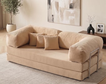 Modular Floor Couch, Handmade Velvet Sofa Seat, Cozy Low Seating Lounge for Housewarming Gift, Boho Lounge Seating