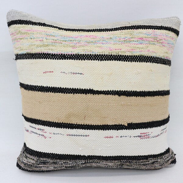 Soft Cotton Kilim Pillow Cover,Throw Pillow,Turkish Pillow, Cushion Cover,Pillow,Boho Pillow,20 x 20 Pillow Cover,Kilim Cushion SP5050 3726