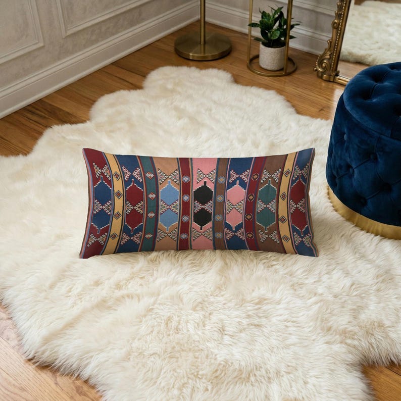 Tan Rustic Sofas Vintage Turkish Kilim Pillow Cover, 18x18 Boho Tribal Cushion, Rustic ...