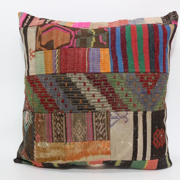 Patchwork Pillow Anatolian Kilim Pillow Sofa Pillow 30x30 Bohemian Kilim Pillow Ethnic Pillow Sofa Pillow Turkish Pillow SP7575-289