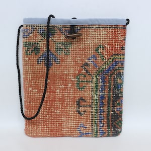 Handmade Rug Bag, Best Gift For Her, Woven Bag, Shoulder Kilim Bag, 11x14,  Vintage Bag, Hygienic Bag, Washable Bag, Traditional Bag,