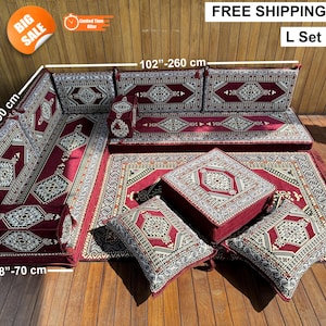 Ethnic Floor Cushion, Tribal Design Floor Cushions, Oriental Boho Lounge Set, Traditional Floor Seating, Living Room Sofa, Garden Sofa,