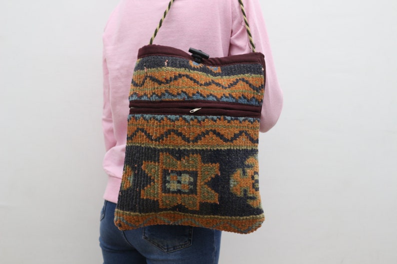 Handbag 12x14 Bag Bags Vintage Bag Handmade Bag Travel Bag Best Gift For Her Turkish Bag Chic Bag Rug Bag Beach Bag SPBag 26
