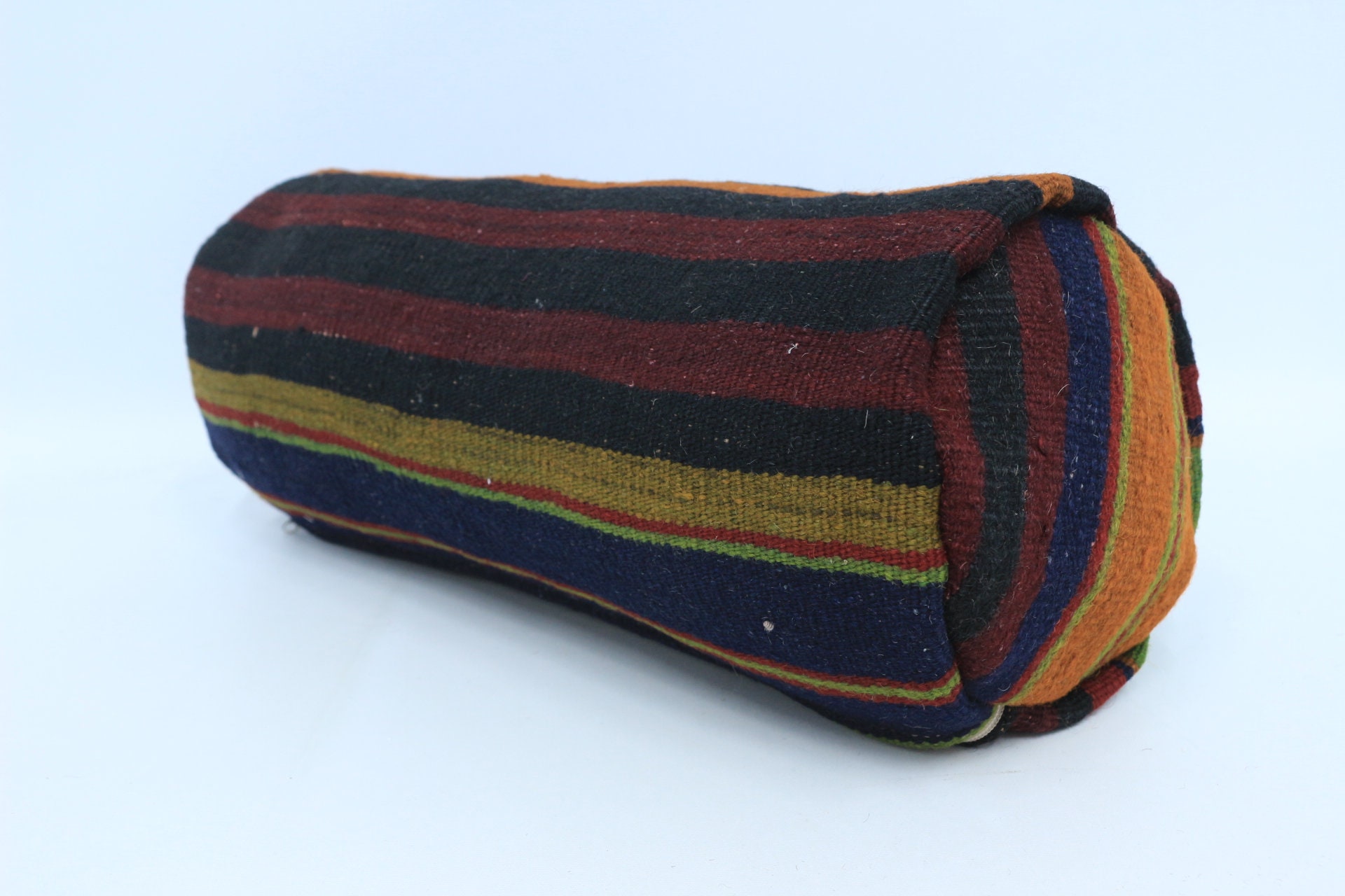 Kilim Pillow Covers, Antique Pillows, Throw Pillow Cover, 8x20 Red Pillow Cover, Cylindrical Pillow Covers, Handwoven Pillow Cover, 6552