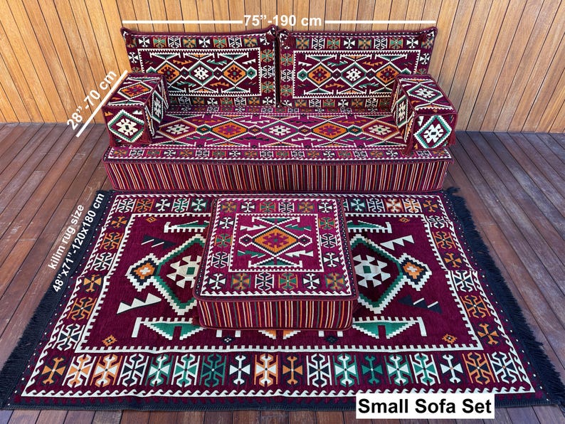 Turkish Sofa, Floor Seating Set, Floor Cushion, Arabic Sofa, Traditional Floor Set, Arabic Cushion, Couch Pillow, Kilim Pillow, Modular Sofa image 4