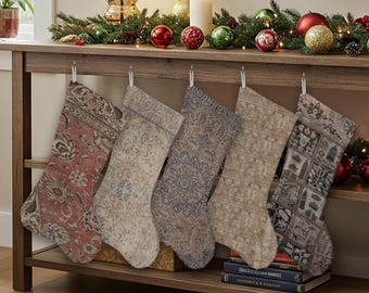 Calza festiva, Calza per coppie, Decorazione personalizzata, Calza rustica, Spirito natalizio, Calza da parete, Calza per le feste, Calza di Natale,
