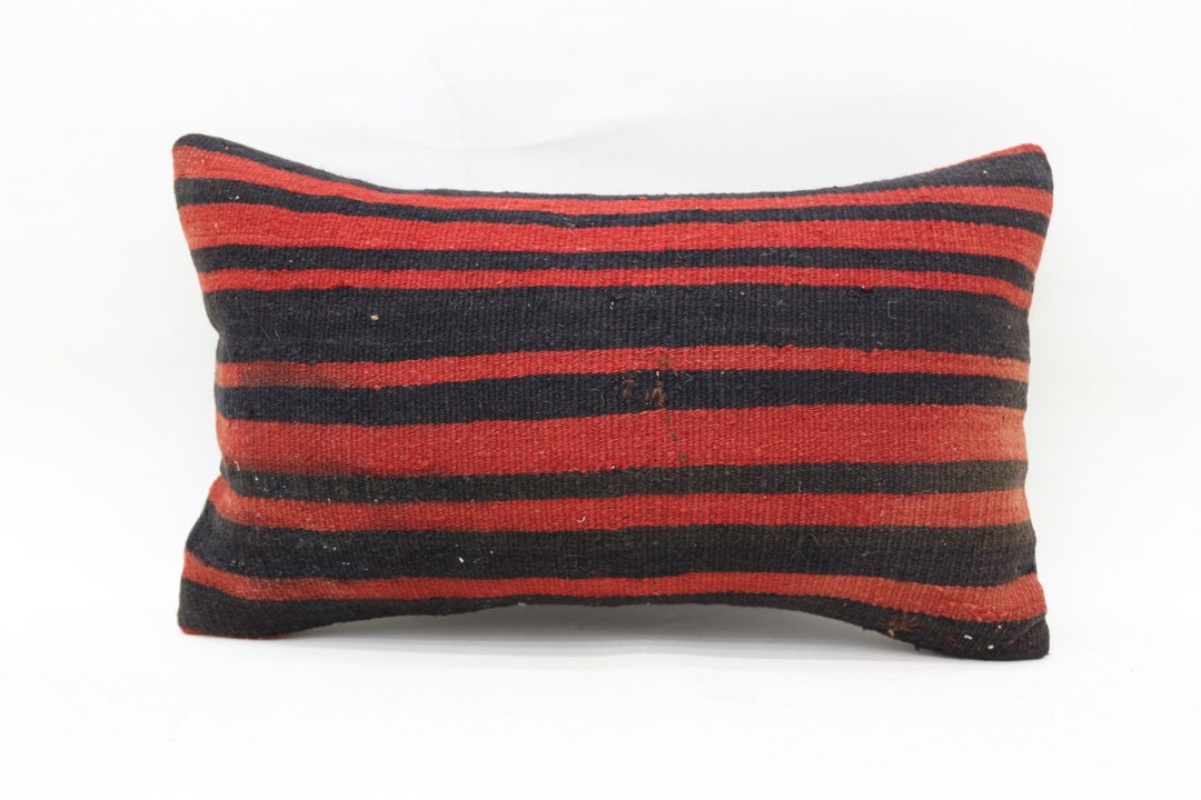 Throw Pillow Cover, Body Pillow, Kilim Pillow Cases, 12x20 Red Pillow