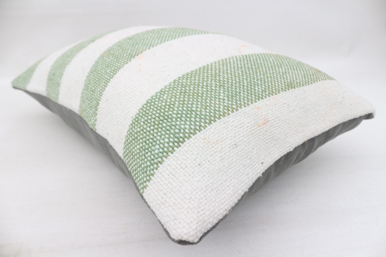12x20 Kilim Pillow Cushion Cover Striped Pillow SP3050 2957 Lumbar Throw Pillow Antique Pillow Decorative Pillow Green Pillow