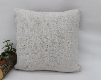 Antique Pillows, Kilim Pillows, Home Decor Pillow, 16x16 White Cushion Case, Hemp Pillow Case, Personalized Cushion, Custom Cushion, 8436