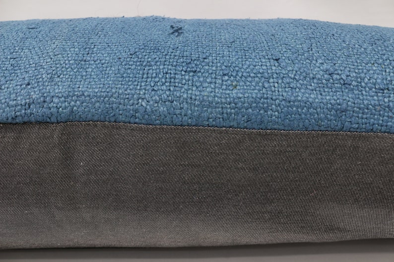 Boho Pillow,Flat Pillow,Lumbar Throw Pillow SP40107 261 Vintage Kilim Pillow 16x42 Navajo Pillow Hemp Pillow Covers,Blue Pillow
