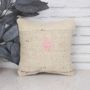 Almofada Kilim Vintage, Almofadas Antigas, Almofada Kilim Turca 12x12, Almofada Vintage, Capa de Almofada Bege, Almofada Monocromática Simples,