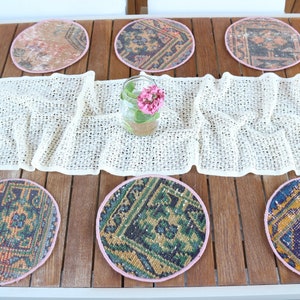 Table, Kitchen Decor, Rug Supla, Brown Pad, Rug Placemat, Decorative Coaster, Wholesale Underplate, Traditional Placemat,