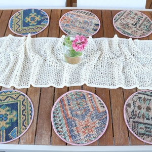Set Of Six, Kilim Supla, Coffee Cup Pad, Blue Underplate, Rug Supla, Best Pad, Tribal Supla, Housewarming Gift Underplate,