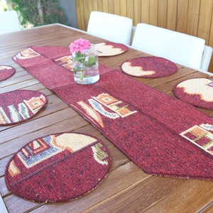 Table Runner For Christmas Dinning, Kitchen Decor, Service Rug Placemat, 12x56, Rug Decoration Underplate, Dinnerware Sets, 54